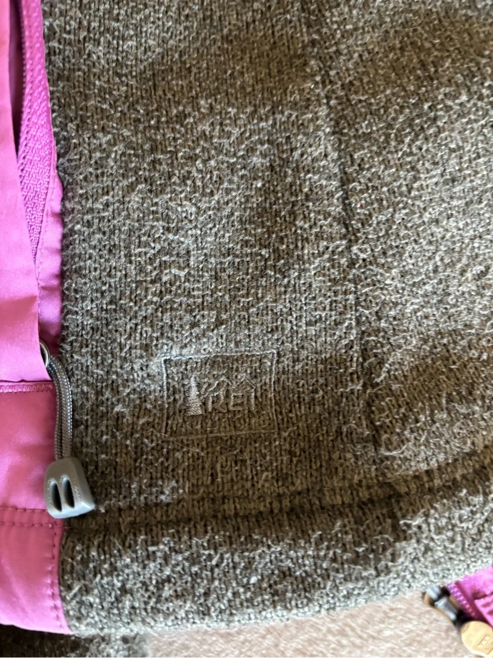 REI Girls' Purple and Gray Hooded Jacket